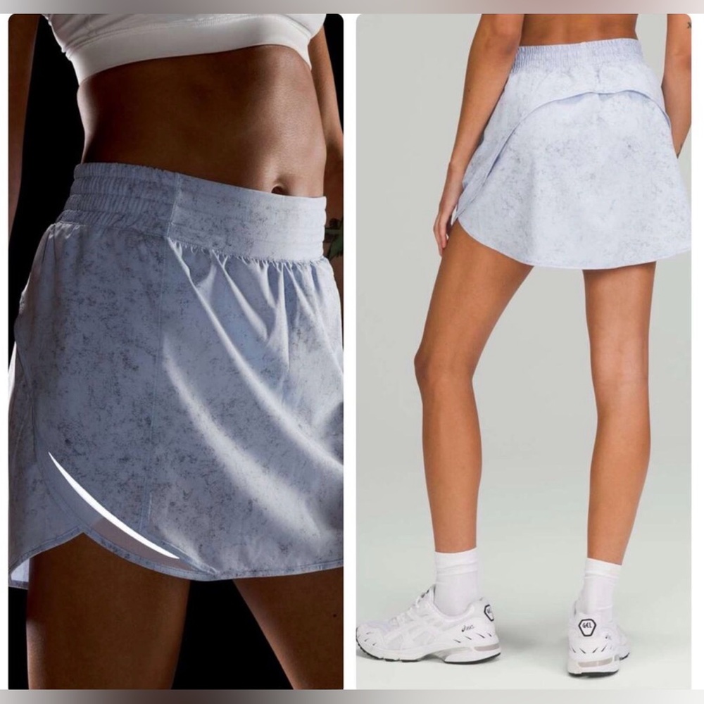 Lululemon Hotty Hot High-Rise Skirt Gravel Dust Pastel Blue